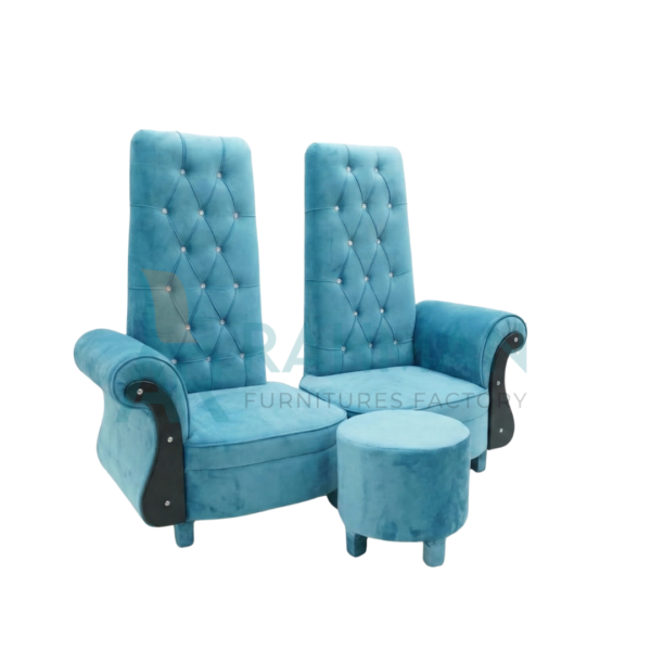 Luxury Shell-Back Velvet Bedroom Chair Set