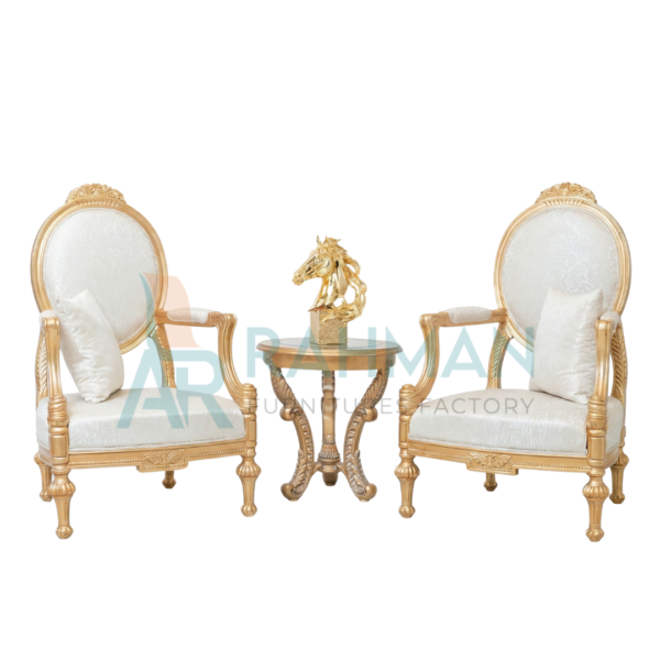 Royal Gold Oval-Back Bedroom Chair Set