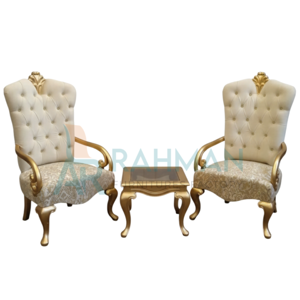 Royal Gold & Cream Bedroom Chair Set