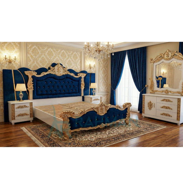 Luxury Royal Blue Velvet Bed Set