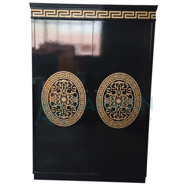 Royal Black Gold Medallion Almari