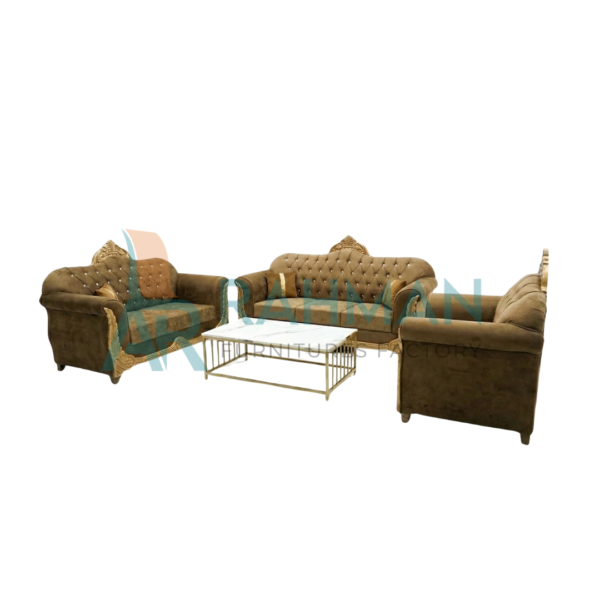 Royal Brown Velvet Sofa Set